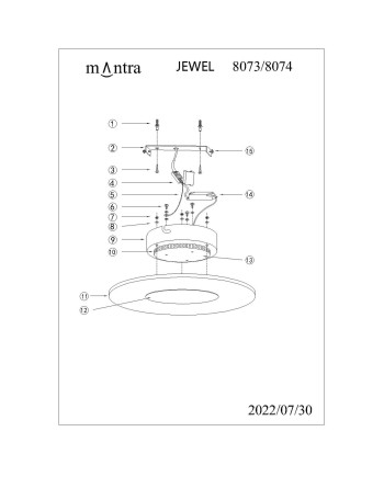 JEWEL * APLIQUE LED 12W - PINTURA ORO